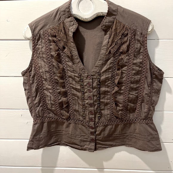Y2K VINTAGE-STYLE LACE BLOUSE – TANGO MANGO – SIZE L - Picture 1 of 9